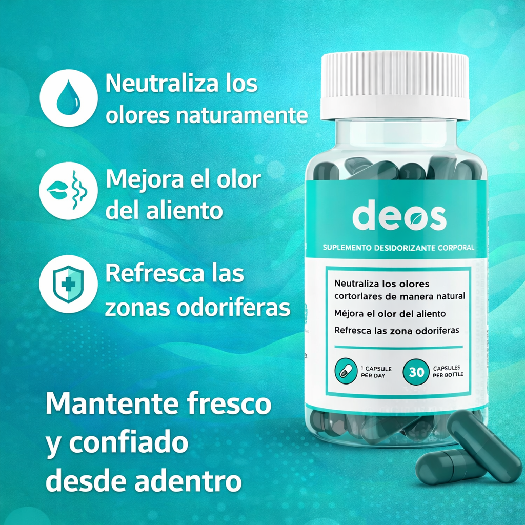 DEOS Suplemento desodorante interno, Frescura interna, confianza total