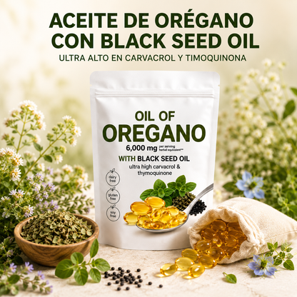 CAPSULAS ACEITE DE ORÉGANO  6000 MG (180 CÁPSULAS)