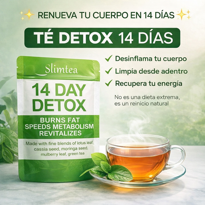 SLIMTEA - Tè Desinflamatorio 14 dias - Pierde barriga y Quema grasa