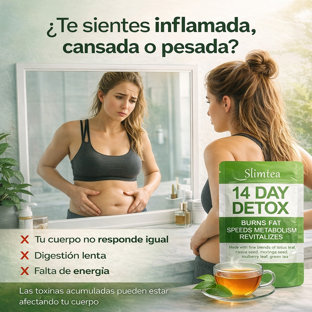 SLIMTEA - Tè Desinflamatorio 14 dias - Pierde barriga y Quema grasa