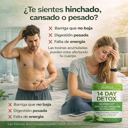 SLIMTEA - Tè Desinflamatorio 14 dias - Pierde barriga y Quema grasa