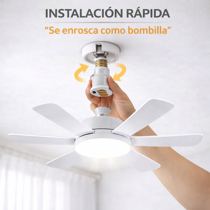 Abanico Con Luz LED 2 en 1 - Iluminación y Ventilación Inteligente para tu Hogar (Ahorro de Energia)