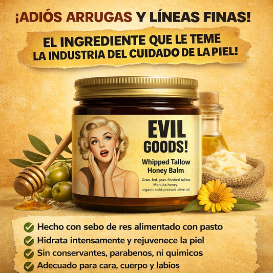 Evil Goods Sebo de Res & Miel Glow - Hidratación Natural y Luminosidad